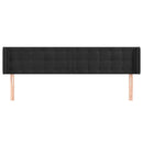 vidaXL fekete bársony szárnyas fejtámla 203x16x78/88 cm