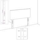 vidaXL fekete bársony szárnyas fejtámla 203x16x78/88 cm