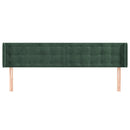 vidaXL sötétzöld bársony szárnyas fejtámla 203x16x78/88 cm
