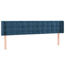 vidaXL sötétkék bársony szárnyas fejtámla 203x16x78/88 cm