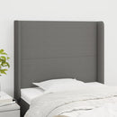 vidaXL sötétszürke szövet fejtámla szárnyakkal 93x16x118/128 cm