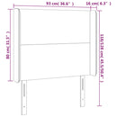 vidaXL fekete szövet fejtámla szárnyakkal 93x16x118/128 cm