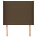 vidaXL sötétbarna szövet fejtámla szárnyakkal 103x16x118/128 cm