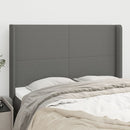 vidaXL sötétszürke szövet fejtámla szárnyakkal 147x16x118/128 cm