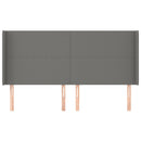 vidaXL sötétszürke szövet fejtámla szárnyakkal 163x16x118/128 cm