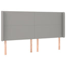 vidaXL világosszürke szövet fejtámla szárnyakkal 203x16x118/128 cm