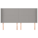 vidaXL világosszürke szövet fejtámla szárnyakkal 203x16x118/128 cm
