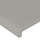 vidaXL világosszürke szövet fejtámla szárnyakkal 203x16x118/128 cm