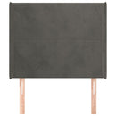 vidaXL sötétszürke bársony fejtámla szárnyakkal 83x16x118/128 cm