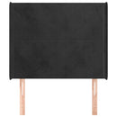 vidaXL fekete bársony fejtámla szárnyakkal 83x16x118/128 cm