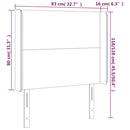 vidaXL fekete bársony fejtámla szárnyakkal 83x16x118/128 cm