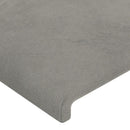 vidaXL világosszürke bársony fejtámla szárnyakkal 93x16x118/128 cm