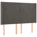 vidaXL sötétszürke bársony fejtámla szárnyakkal 147x16x118/128 cm