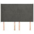 vidaXL sötétszürke bársony fejtámla szárnyakkal 147x16x118/128 cm