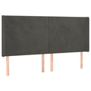 vidaXL sötétszürke bársony fejtámla szárnyakkal 183x16x118/128 cm