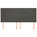 vidaXL sötétszürke bársony fejtámla szárnyakkal 203x16x118/128 cm