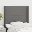 vidaXL sötétszürke szövet fejtámla szárnyakkal 83x16x118/128 cm