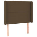 vidaXL sötétbarna szövet fejtámla szárnyakkal 83x16x118/128 cm