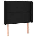 vidaXL fekete szövet fejtámla szárnyakkal 93x16x118/128 cm
