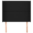 vidaXL fekete szövet fejtámla szárnyakkal 93x16x118/128 cm