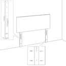 vidaXL fekete szövet fejtámla szárnyakkal 93x16x118/128 cm