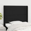 vidaXL fekete szövet fejtámla szárnyakkal 93x16x118/128 cm
