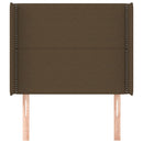 vidaXL sötétbarna szövet fejtámla szárnyakkal 93x16x118/128 cm
