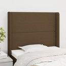 vidaXL sötétbarna szövet fejtámla szárnyakkal 93x16x118/128 cm