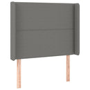 vidaXL sötétszürke szövet fejtámla szárnyakkal 103x16x118/128 cm