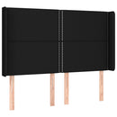 vidaXL fekete szövet fejtámla szárnyakkal 147x16x118/128 cm