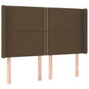 vidaXL sötétbarna szövet fejtámla szárnyakkal 147x16x118/128 cm