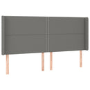 vidaXL sötétszürke szövet fejtámla szárnyakkal 183x16x118/128 cm