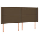 vidaXL sötétbarna szövet fejtámla szárnyakkal 183x16x118/128 cm