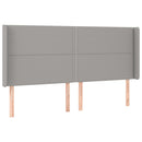 vidaXL világosszürke szövet fejtámla szárnyakkal 203x16x118/128 cm