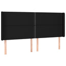 vidaXL fekete szövet fejtámla szárnyakkal 203x16x118/128 cm