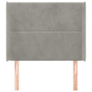 vidaXL világosszürke bársony fejtámla szárnyakkal 83x16x118/128 cm