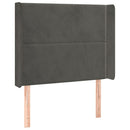 vidaXL sötétszürke bársony fejtámla szárnyakkal 83x16x118/128 cm