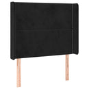 vidaXL fekete bársony fejtámla szárnyakkal 93x16x118/128 cm