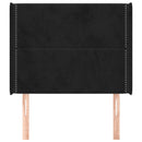 vidaXL fekete bársony fejtámla szárnyakkal 93x16x118/128 cm