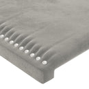 vidaXL világosszürke bársony fejtámla szárnyakkal 203x16x118/128 cm