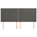vidaXL sötétszürke bársony fejtámla szárnyakkal 203x16x118/128 cm