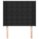 vidaXL fekete műbőr fejtámla szárnyakkal 93x16x118/128 cm
