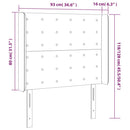 vidaXL fekete műbőr fejtámla szárnyakkal 93x16x118/128 cm