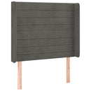 vidaXL sötétszürke bársony fejtámla szárnyakkal 93x16x118/128 cm