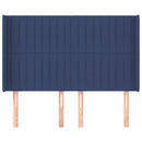 vidaXL kék szövet fejtámla szárnyakkal 147x16x118/128 cm