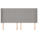vidaXL világosszürke szövet fejtámla szárnyakkal 163x16x118/128 cm