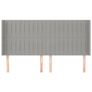 vidaXL világosszürke szövet fejtámla szárnyakkal 183x16x118/128 cm