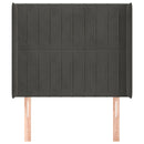 vidaXL sötétszürke bársony fejtámla szárnyakkal 83x16x118/128 cm