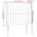 vidaXL sötétszürke bársony fejtámla szárnyakkal 83x16x118/128 cm