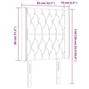 vidaXL sötétszürke szövet fejtámla szárnyakkal 83x16x118/128 cm